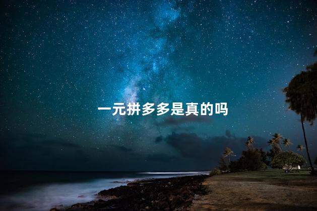 一元拼多多是真的吗