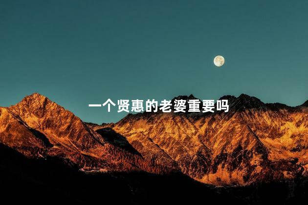 一个贤惠的老婆重要吗