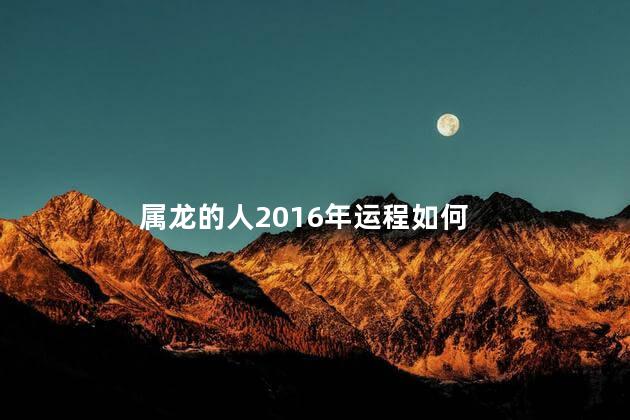 属龙的人2016年运程如何