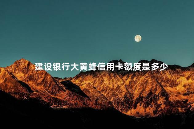 建设银行大黄蜂信用卡额度是多少
