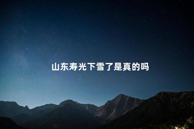 山东寿光下雪了是真的吗