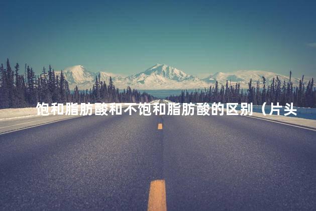 饱和脂肪酸和不饱和脂肪酸的区别（片头大于3秒）