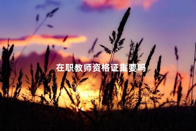 在职教师资格证重要吗