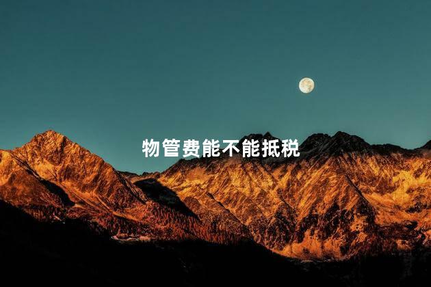 物管费能不能抵税