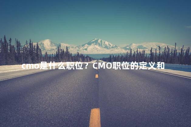 cmo是什么职位？CMO职位的定义和职责是什么？