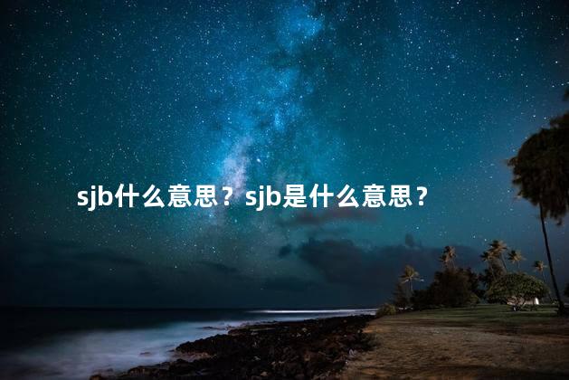 sjb什么意思？sjb是什么意思？