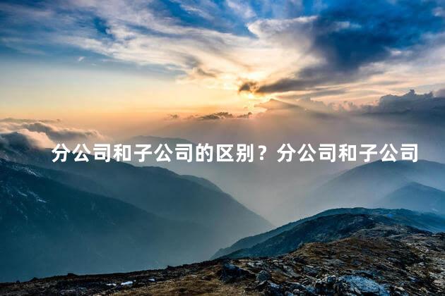 分公司和子公司的区别？分公司和子公司有何区别？