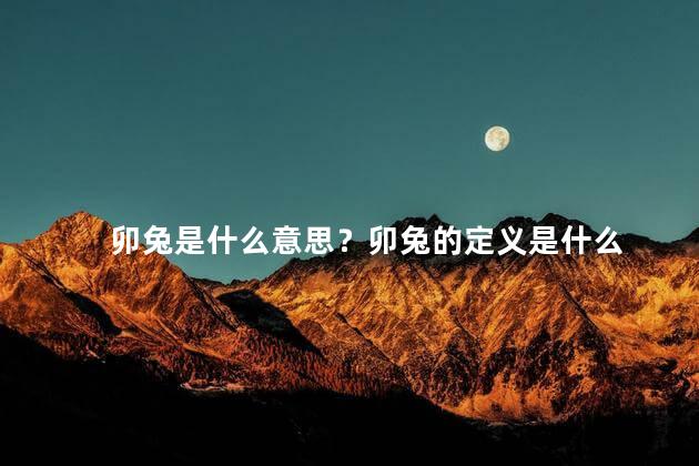卯兔是什么意思？卯兔的定义是什么
