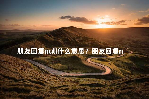 朋友回复null什么意思？朋友回复null的含义解析朋友对null的回应