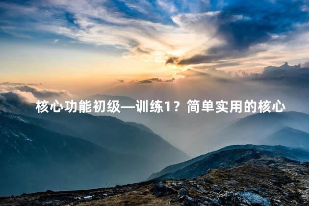 核心功能初级—训练1？简单实用的核心功能训练1