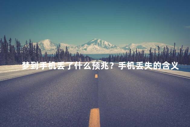 梦到手机丢了什么预兆？手机丢失的含义与预示测解析