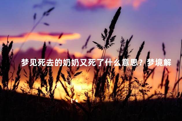 梦见死去的奶奶又死了什么意思？梦境解析：奶奶过世再度出现
