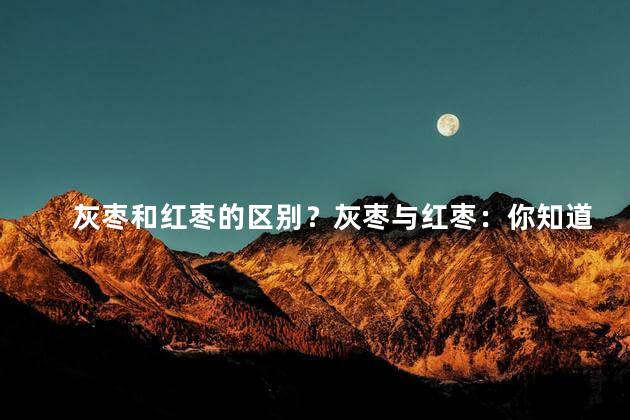 灰枣和红枣的区别？灰枣与红枣：你知道它们的差异吗？