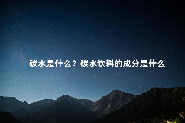 碳水是什么？碳水饮料的成分是什么