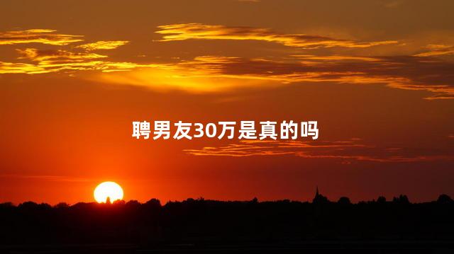 聘男友30万是真的吗