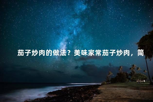 茄子炒肉的做法？美味家常茄子炒肉，简单而下饭