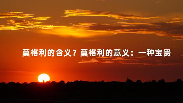 莫格利的含义？莫格利的意义：一种宝贵的古老传统
