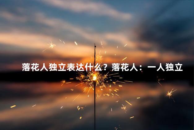 落花人独立表达什么？落花人：一人独立的花落美