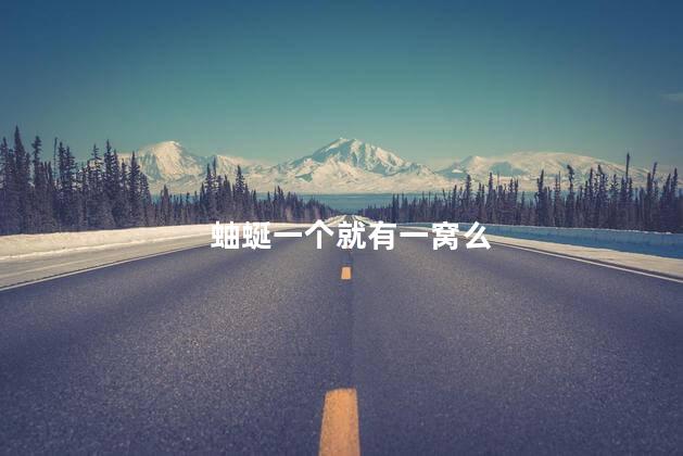 蚰蜒一个就有一窝么